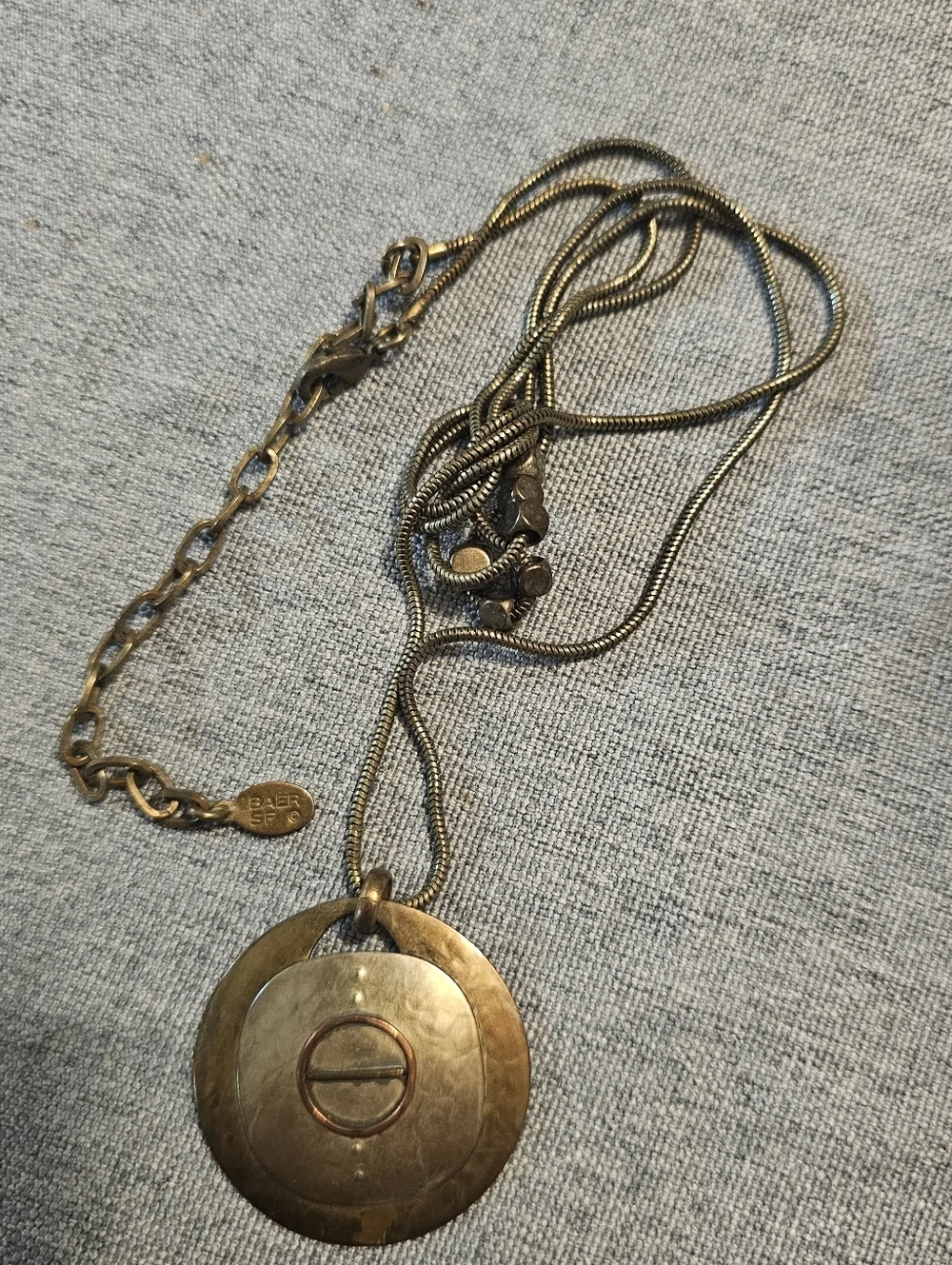 Modernist Mixed Metal Necklace Baer SF